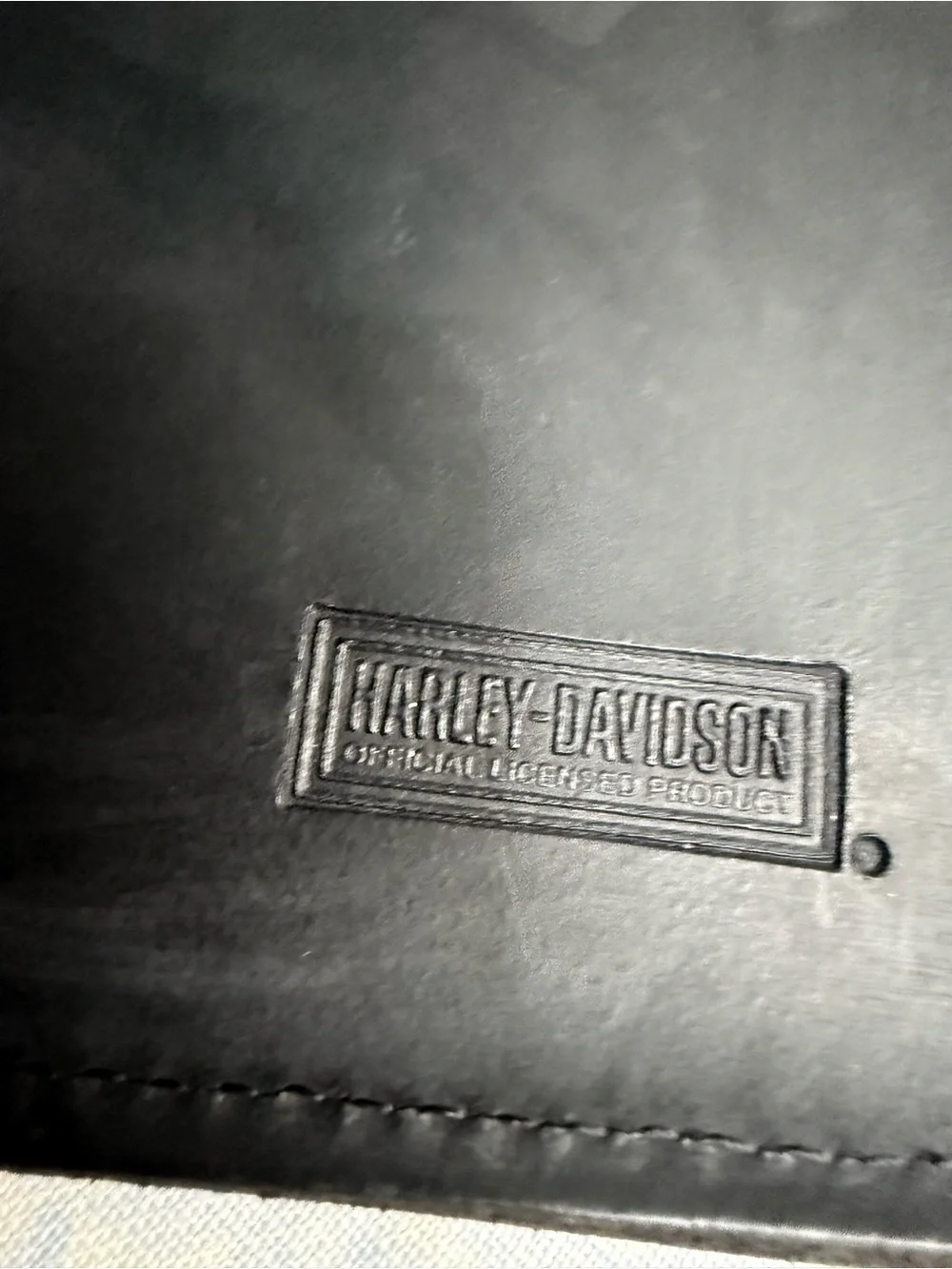 Black Leather Harley Davidson Men's Zip Wallet